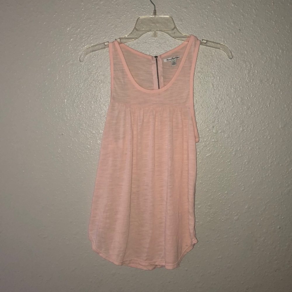American Eagle Peach zip back tank xs